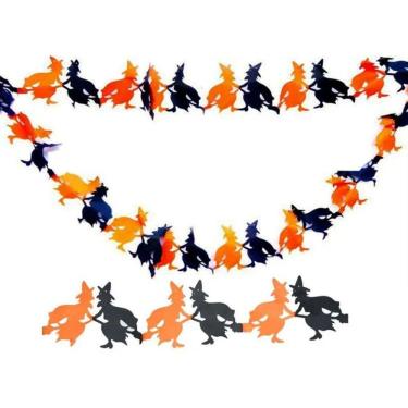 Imagem de Guirlanda Bandeirola Bruxa De Papel Halloween