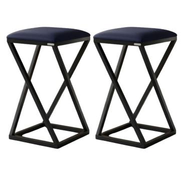 Imagem de Conjunto 2 Banquetas Varanda Reforçado Resistente Industrial Azul