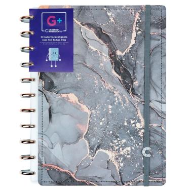 Imagem de Caderno Inteligente Onyx G+ 10 Matérias Mármore Tamanho A4 Grande 140 Folhas Capa Dura Disco Universitário