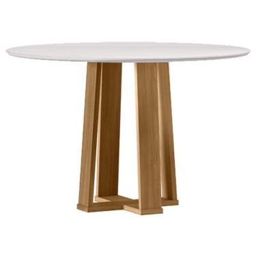 Imagem de Mesa De Jantar 120 Cm Isabela Com Vidro Ype Off White – New Ceval