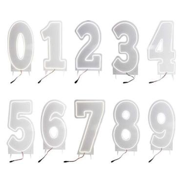 Imagem de Placa Luminoso Número Neon De Led - 50Cm - Branco - Green