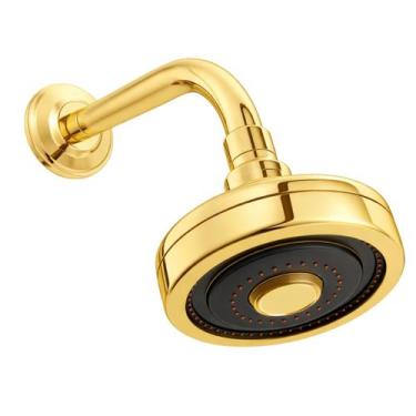 Imagem de Ducha Chuveiro Autolimpante Dourado Inox Redondo Aquecedor a Gás ou So