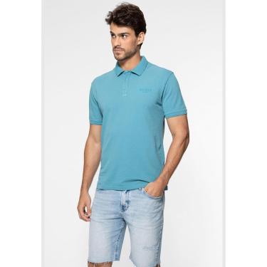 Imagem de Camisa Polo Guess Silk Relevo Est 1981 Azul-Masculino