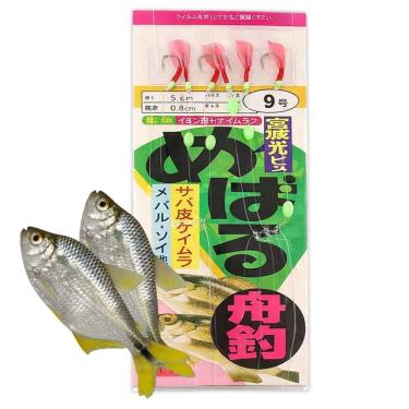 Imagem de Isca Artificial Sabiki Fluorescente 6 Anzois Pesca Noturna Rio Lago Mar Peixes Predadores Xerelete Robalo Corvina Bagre