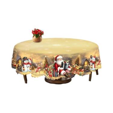 Imagem de Toalha De Mesa Vintage De Natal Com Padrão De Papai Noel, Boneco De Ne