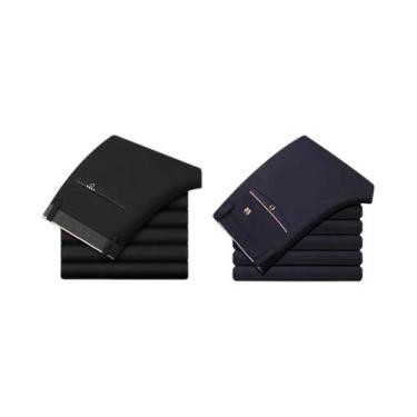 Imagem de Calças Sociais Masculinas Slim Fit Pretas Para Escritório, Calças Casu