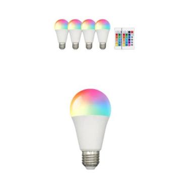 Imagem de Lâmpada LED RGBW Spotlight 10W A60 220V E27 Com Controle Remoto Infrav