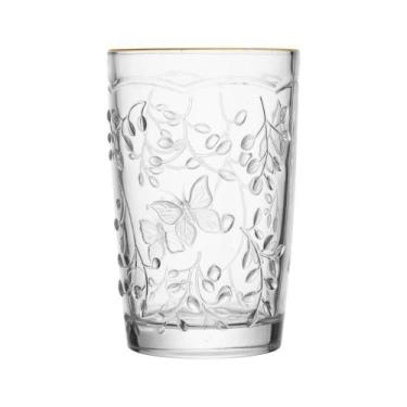 Imagem de Copo Lyor New Butterfly com Fio de Ouro Cristal 330ml - Wolff