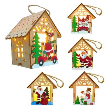 Imagem de Pingente De Natal Decoração Cabana Led Amarelo