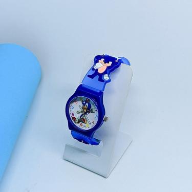 Imagem de Relógio Infantil Analógico Quartzo Menino e Menina Personagens Disney Frozen Stitch angel Sonic Pulseira 3D Desenho