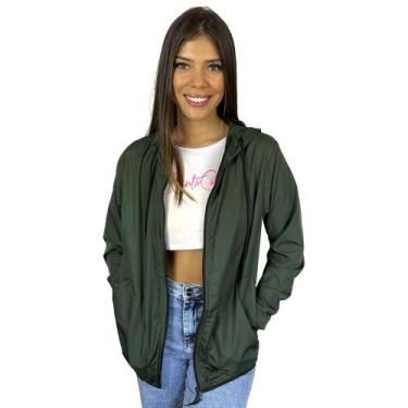 Imagem de Jaqueta Corta Vento Feminino Verde Militar WSS Brasil Classic, Verde, 