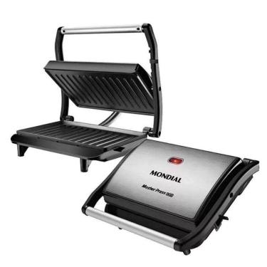 Imagem de Grill Master Press 60Hz 850W 1 Mondial Preto Com Inox 220V