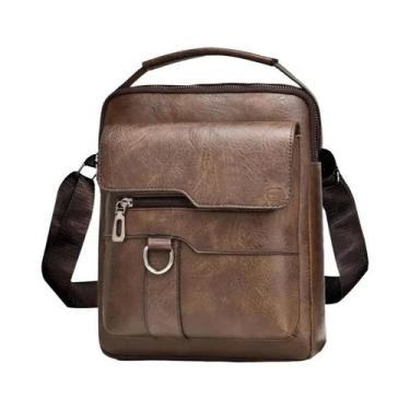 Imagem de Bolsa De Ombro Masculina Em Couro PU Multifuncional, Maleta Transversa