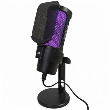 Imagem de Microfone Gamer RGB USB Streaming Podcast Live Gravação PC Celular com