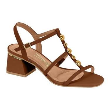 Imagem de Sandalia Feminina Vizzano Salto Bloco Tiras Dourado 6428.153-Feminino