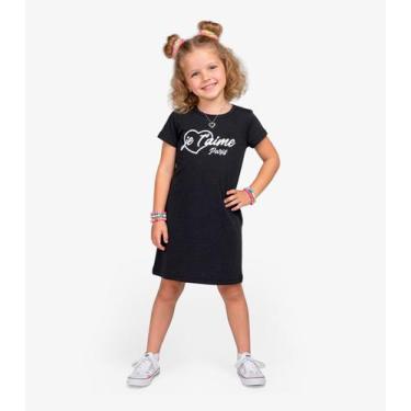 Imagem de Vestido Menina Infantil em Molecotton Select Preto, 6, Preto