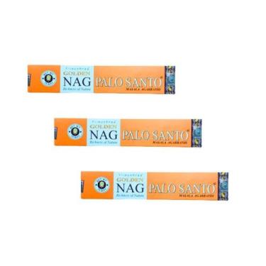 Imagem de KIT Com 3 Incensos Indiano Massala Golden Nag Varetas, Palo Santo
