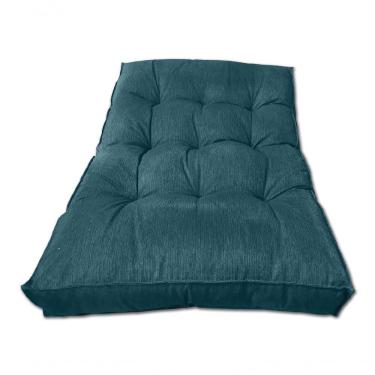 Imagem de Almofada Futon Alto Linho Twist 120x80 Gigante Qualidade Azul Jeans