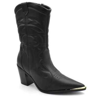 Imagem de Bota Texana Feminina Vizzano 3113.101.23655, Preto, 36