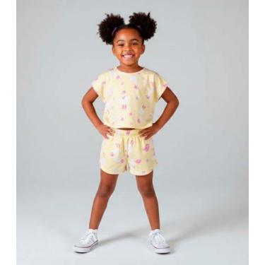 Imagem de Conjunto Infantil Feminino Short E Blusa Select Amarelo, 8, Amarelo