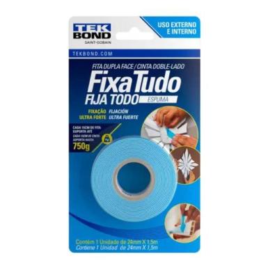 Imagem de Fita Dupla Face Espuma 750g - 24mm x 1,5m Tekbond