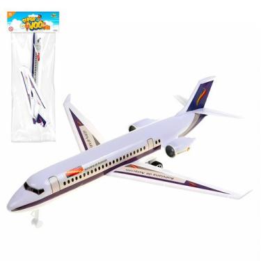 Imagem de Brinquedo Avião Infantil Decorativo Com Led 40 Cm Cor Branco - Art Bri