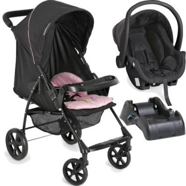 Imagem de Carrinho de Bebe Bebe Cocoon Black Base Galzerano Romano G22 Preto Ros