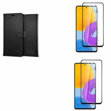 Imagem de 2UN Película 3D de Vidro + Capa Carteira Flip Para Samsung Galaxy A55 