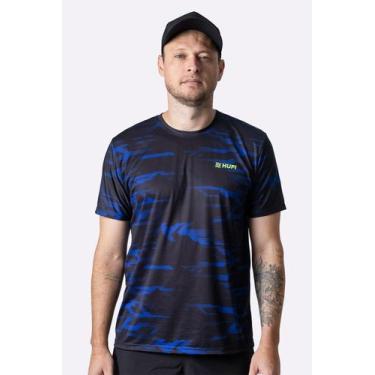 Imagem de Camiseta Dry Fit HUPI Raw Masculina, Preto, Azul, M