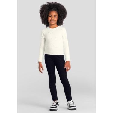 Imagem de Blusa infantil menina em cotton com brilho Brandili, Natural, 14
