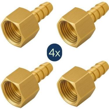 Imagem de Kit 4 Espigão Adaptador 1/2 Femea Gás Encanado Forno Fogão - BNP UTILI