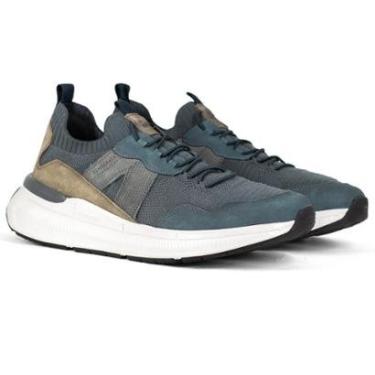 Imagem de Tênis Masculino Democrata Casual Knit Denim Brad Ultra Light Cadarço Elástico 527103-Ma...