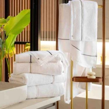 Imagem de Toalha Banhão Lázio 90x150 cm Branco/Silver Kacyumara