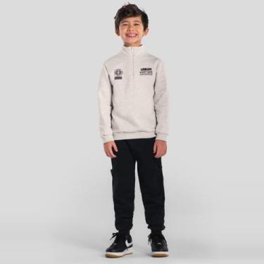 Imagem de Conjunto infantil menino em moletom Brandili, 8, Cinza