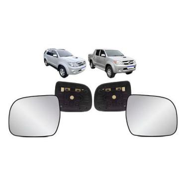 Imagem de Par Lente Com Base Retrovisor Hilux Sw4 2005 2006 A 2015 - MUTKIT
