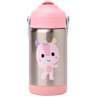 Imagem de Copo Térmico Buba Parede Dupla Com Canudo Zoo Unicórnio Rosa