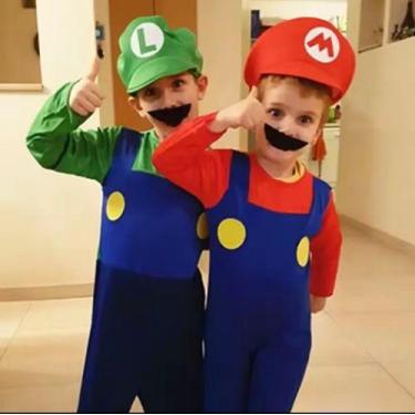 Imagem de Fantasia Mario Bros Luigi C/ Luvas Quepe Bigode 4 A 14 Anos - Baby Plu