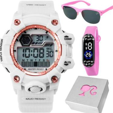 Imagem de Relogio Digital Infantil + Oculos Protecao Sol UV + Caixa prova dagua 