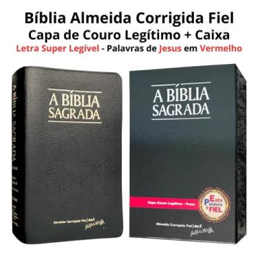 Imagem de Bíblia sagrada  acf  letra super legível  capa de couro legítimo preto