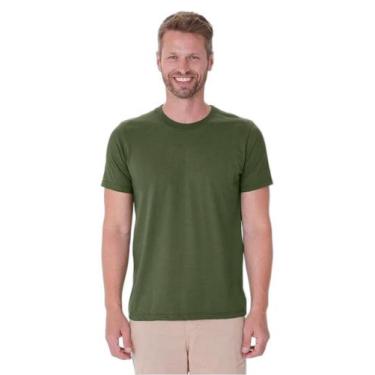 Imagem de Camiseta Masculina Algodão Pima Malwee 133025, Verde militar, XGG