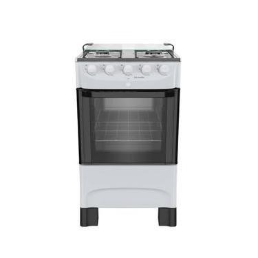Imagem de Fogao Mueller 4 Bocas Branco Mesa de Inox com Acendimento Automático Bivolt (MFI4BB)