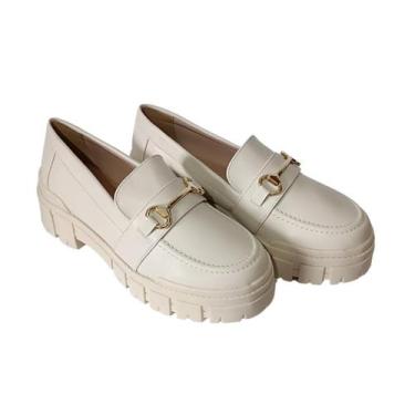 Imagem de Sapato Feminino Mocassim Tratorado LiziELizi, Off white, 38