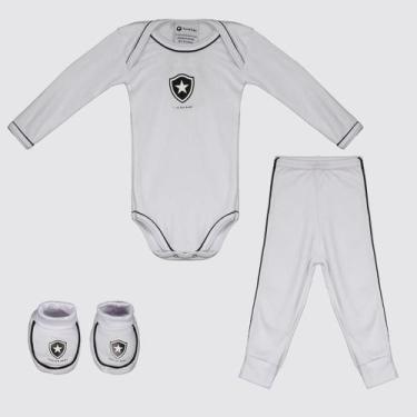Imagem de Kit Body Longo Calça e Pantufa Infantil Botafogo - Torcida Baby, M