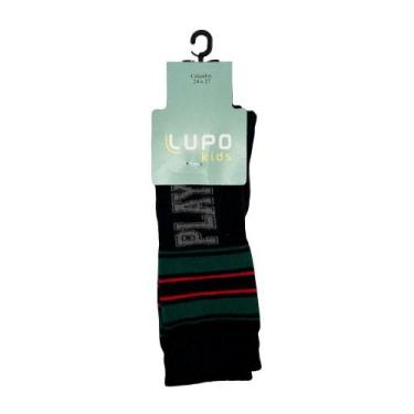 Imagem de Meia lupo 3/4 cano longo ref:2670 menino, Preto, Verde, Vermelho, 24/7