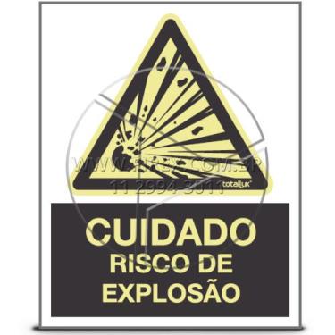 Imagem de PLACA PVC FOTOLUMINESCENTE ALERTA risco de explosão - itaplast