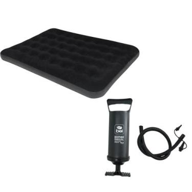 Imagem de Colchão Casal Belfix com Bomba Manual 30cm Inflável para Camping e Via