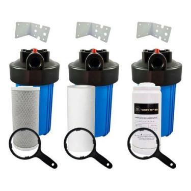 Imagem de Kit Filtro Big Blue 10 Deionizador 3 Estágios Resina Mb400 Azul - Roya