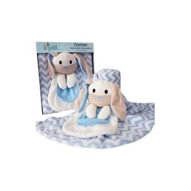 Imagem de Manta Bebe Com Naninha Coelho Azul 75x100cm - Corttex Unico