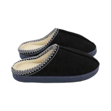 Imagem de Pantufas De Algodão Forradas Com Fleece Para Casais, Solado Grosso Ant