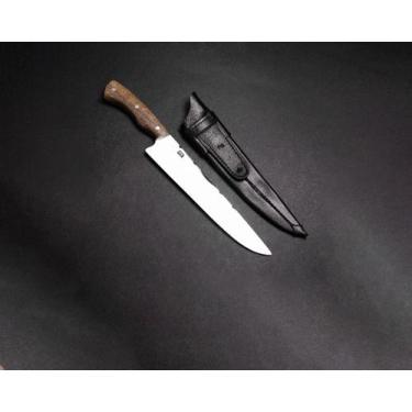 Imagem de Faca Blacksmith Ponta Larga - Cabo de Madeira  Inox 5mm 10'' (25cm) - 